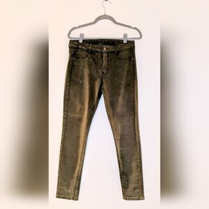 Sears OLIVE GREEN skinny jeggings / leggings / pants - like new - size 12